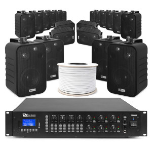 6 strefowy system instalacyjny z czarnymi głośnikami 20 x 4" BV40B