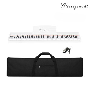 Pianino cyfrowe dynamiczne TIENTO białe Mielczewski+ dedykowany pokrowiec