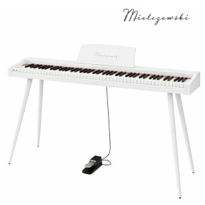 Pianino cyfrowe dynamiczne z nogami VIRELAI białe Mielczewski