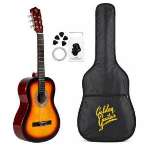 Gitara klasyczna 39" 4/4 sunburst GK39SU+ akcesoria Golden Guitar
