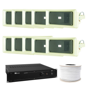 Zestaw nagłośnienia zewnętrznego głośnik 10x 5'' 100V 40W IP65+ wzmacniacz 100v + okablowanie