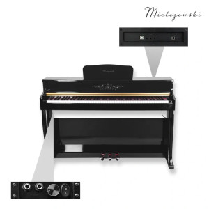 Pianino cyfrowe ważone młoteczkowe RHAPSODY czarne połysk Mielczewski