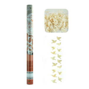 Tuba - wyrzutnia konfetti 60 cm - białe gołębie