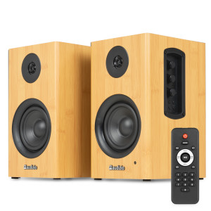Aktywny zestaw głośników półkowych 60W BT jasny brąz BS15 Audizio