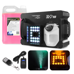 Zestaw: Wytwornica dymu pionowego LED BLAZE1800 + płyn do dymu CO2 5lBeamz