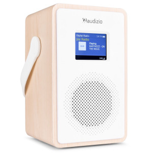Przenośne radio DAB+ Modena z akumulatorem 2000 mAh BT5.0 jasne drewno