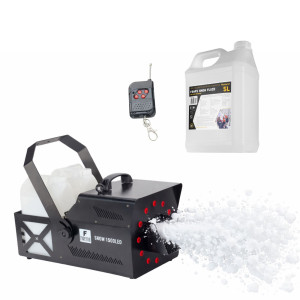 Zestaw: Wytwornica śniegu LED 1500W Snow 1500LED DMX pilot Firefog + płyn 5L