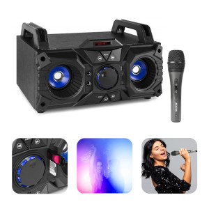Zestaw: Boombox z akumulatorem 100W MDJ95 Fenton+ mikrofon dynamiczny