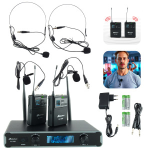 Zestaw mikrofonów bezprzewodowych UHF 2x nagłowny+ 2x krawatowy 2x bodypack+ stacja Audioport SU-740HH