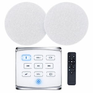 Nagłośnienie sufitowe do restauracji SPA biura domu głośnik sufitowy 2x 6,5'' wzmacniacz bluetooth biały