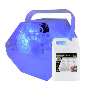 Zestaw: wytwornica baniek LED RGB LBM10-Clear + płyn 5 l