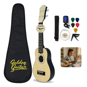 Zestaw: Ukulele sopranowe jasne GBU10+ akcesoria Golden Guitar