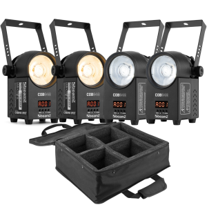Zestaw 4x reflektor COB040 Spot WW/CW Beamz+ torba transportowa
