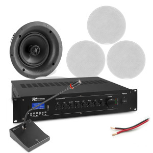 Profesjonalny system głośników sufitowych 4 x 5.25" FCS5 z wzmacniaczem bluetooth oraz mikrofonem konferencyjnym