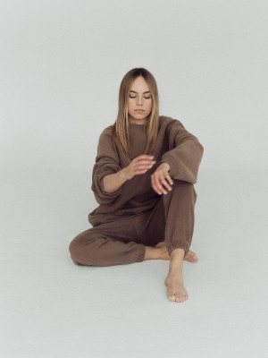bluza oversize unisex 1990 milk chocolate - XL