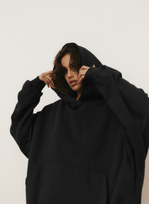 bluza oversize z kapturem LE PUMP black - M