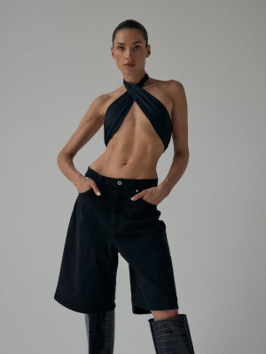 biustonosz kąpielowy typu bandeau YAM black - XXS