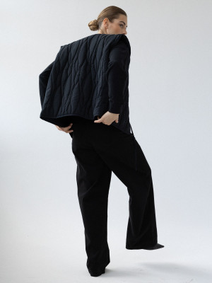 pikowana kamizelka oversize TOSCA vintage black - XS