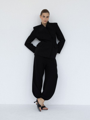 spodnie typu jogger DUE black - XS