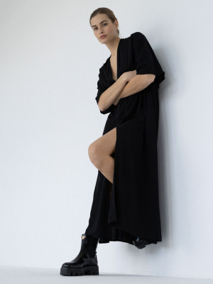 długa sukienka typu kimono DUE black - XL