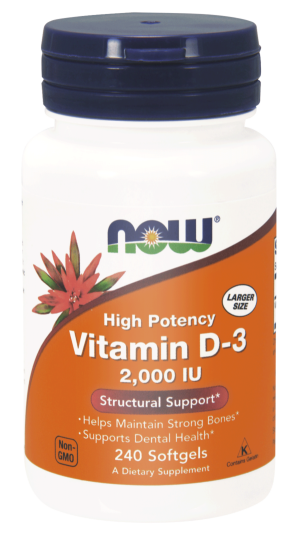 NOW Foods Vitamin D-3 2000 IU 240 kapsułek żelowych