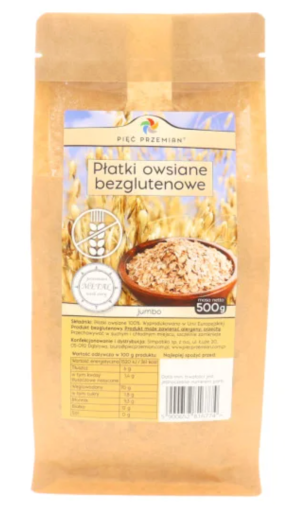 Pięć Przemian Płatki owsiane bezglutenowe jumbo 500 g