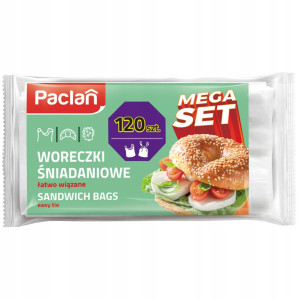 Paclan Mega Woreczki śniadaniowe zawiązywane 120 sztuk