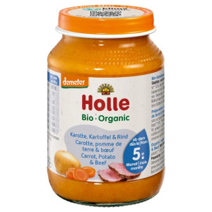 HOLLE Danie dla niemowląt marchew ziemniaki wołowina BIO 190 g