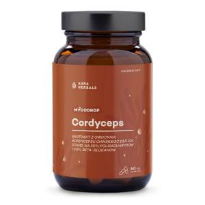 Aura Herbals MYCODROP Cordyceps 30:1 30% beta-glukan 60 kapsułek