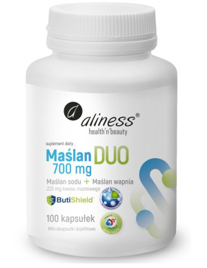 Aliness Maślan DUO 700 mg (wapnia+sodu) 225 mg kwasu masłowego 100 kapsułek