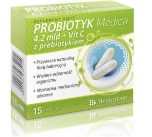 Medica Probiotyk 4,2 mld+ witamina C z prebiotykiem 15 kapsułek