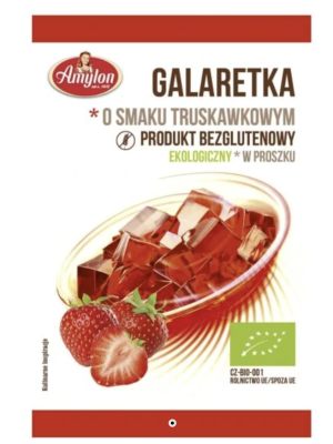 Amylon galaretka z agarem  o smaku truskawkowym bez cukru  BIO 40g