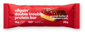 Vilgain Double Trouble Protein Bar pasta orzechowa dżem malinowy 55 g