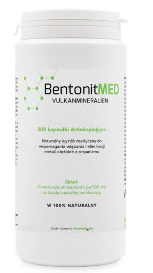 BentonitMED ® Bentonit Ultradrobny Mikronizowany 500 mg 200 kapsułek