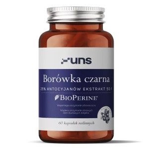 UNS Borówka Czarna + Bioperine vege 60 kapsułek