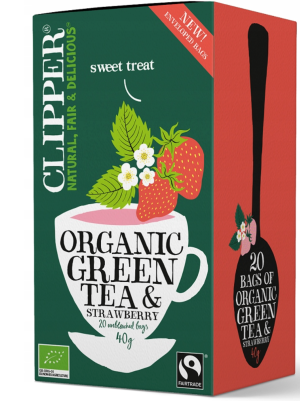 Clipper Herbata Zielona Z Truskawką Fair Trade BIO (20 x 2 g) 40 g