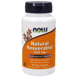 Now Foods Resveratrol z ekstraktem z czerwonego wina 60 kapsułek wegańskich