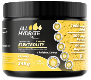 ALLHydrate by Aliness Elektrolity Lemon + Kofeina 200 mg 345 g 50 porcji