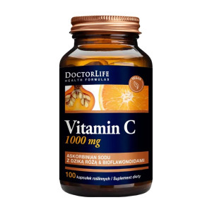 Doctor Life Vitamin C 1000 mg z dziką różą bioflawonoidy 100 kapsułek