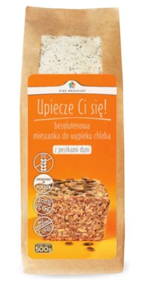 Pięć Przemian Mieszanka chleba bezglutenowego z pestkami dyni 500 g