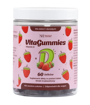 Noble Health VitaGummies Vitamin D 60 żelków o smaku truskawkowym
