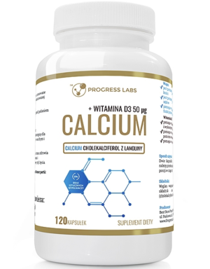 Progress Labs Calcium + Witamina D3 2000IU 120 kapsułek
