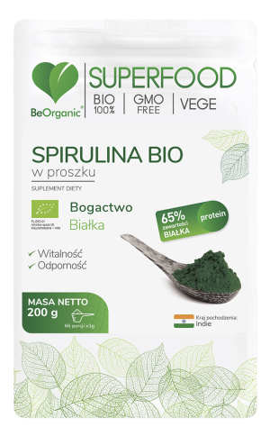 BeOrganic by Aliness Spirulina BIO w proszku 200 g