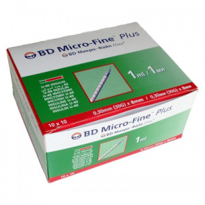 Strzykawka insulinowa BD® 1ml U40 z igłą 0,30mm (30G)x8mm 10szt/op.