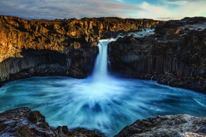 Fototapete Wasserfall Felsen, felsigen, felsigen Ufer, Landschaft, nat