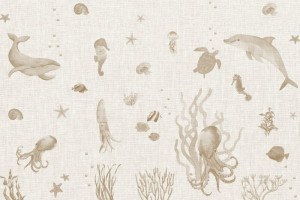 Fototapete Fische, Wal, dolphin, Quallen, Seepferdchen