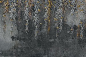 Fototapete Blätter natura, Pflanzen, botanischen, Blättern, Schmetterl