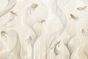Fototapete Fische, Minimalismus, minimalistischen, beige, Abstraktion