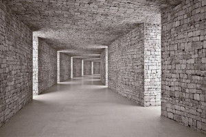 Fototapete Mauer grauen Hintergrund, Tunnel, Ziegel, Steinmauer, Textu