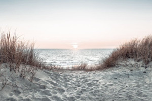 Fototapete Sonnenuntergang Meer, Meer-Strand, Strand, Sandstrand, Land